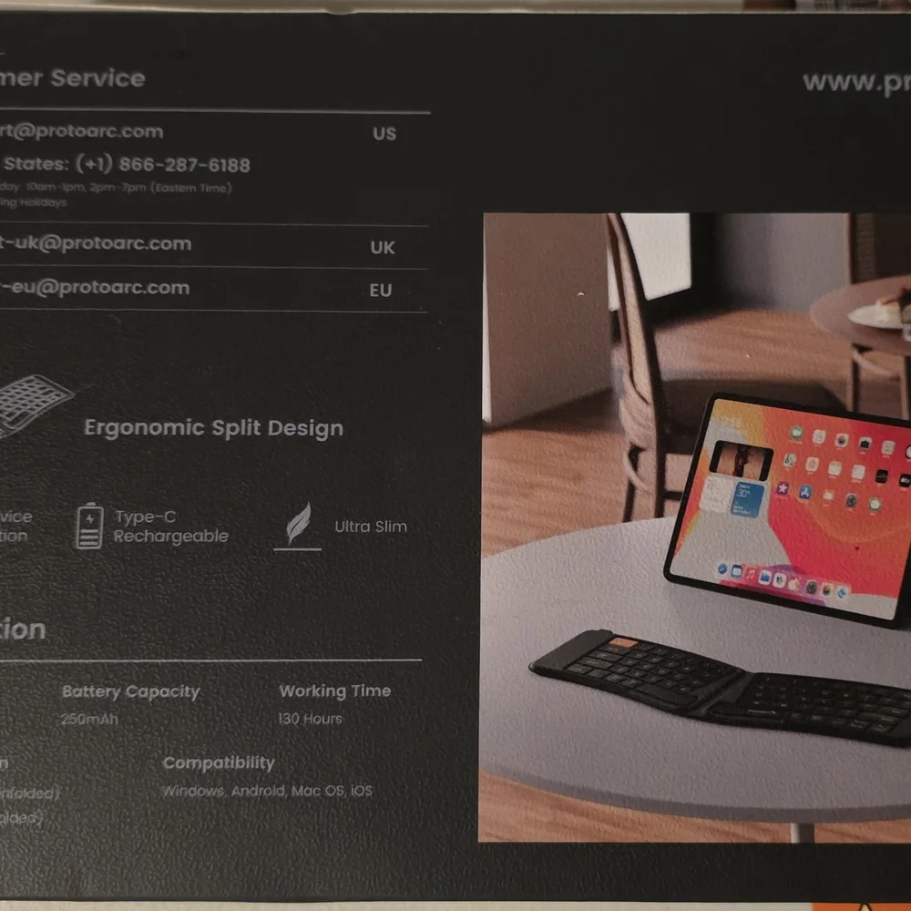 Foldable Black Bluetooth Keyboard
